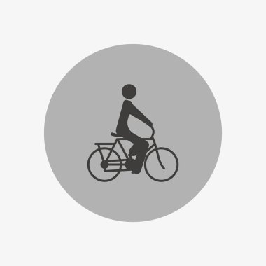 Erkek siluet sürme bisiklet basit simgesi 