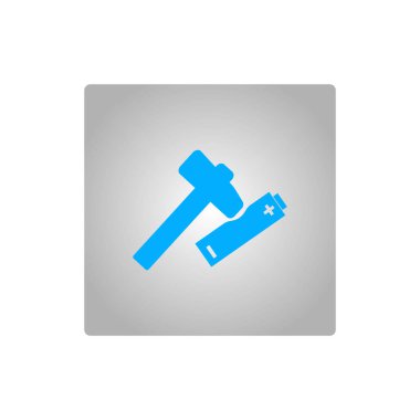 çekiç ve batarya kutsal kişilerin resmi, vektör çizim 