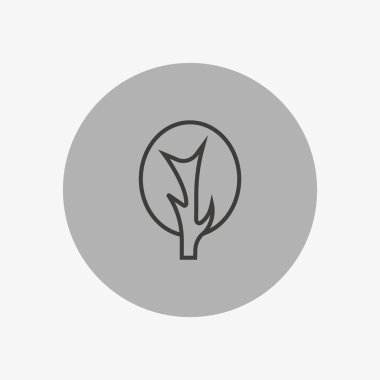 ağaç düz simgesi, vektör, illüstrasyon