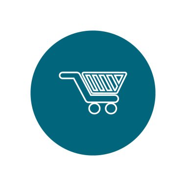 alışveriş sepeti, vektör çizim minimalist simgesi