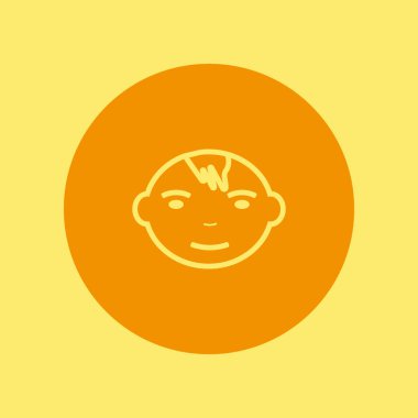 Çocuk avatar düz stil ikonu, vektör çizim  