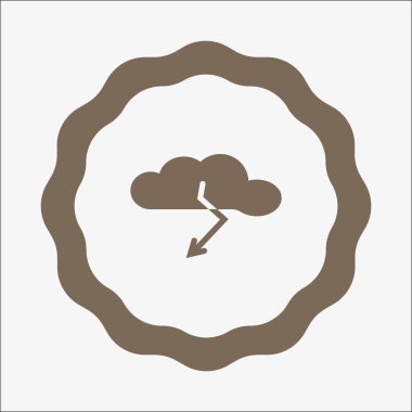 bulut yıldırım düz simgesi, vektör, illüstrasyon 