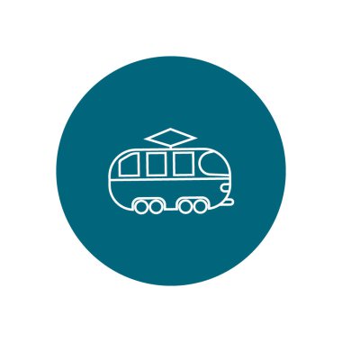 minimalist klasik tramvay vektör simgesi