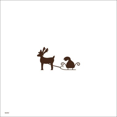 Noel reindeer Logo şablonu