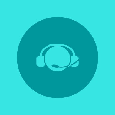 kulaklık yassı simgesi, vektör, illüstrasyon 