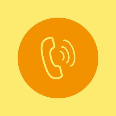 eski telefon düz simgesi, vektör, illüstrasyon 