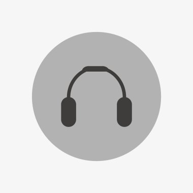 kulaklık yassı simgesi, vektör, illüstrasyon 