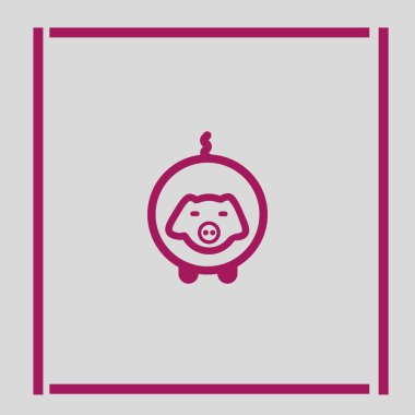 Domuz yassı simgesi, vektör illüstrasyonu