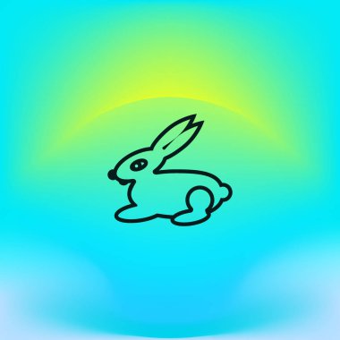 Tavşan düz simgesi, vektör çizim