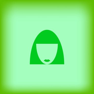 kadın baş kısa saç modeli ile minimalist vektör simgesi