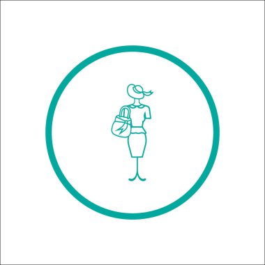 manken düz simgesi, vektör çizim