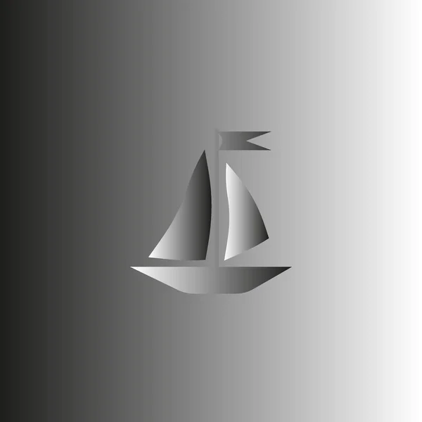 Иконка Плоской Лодки Векторная Иллюстрация — стоковый вектор