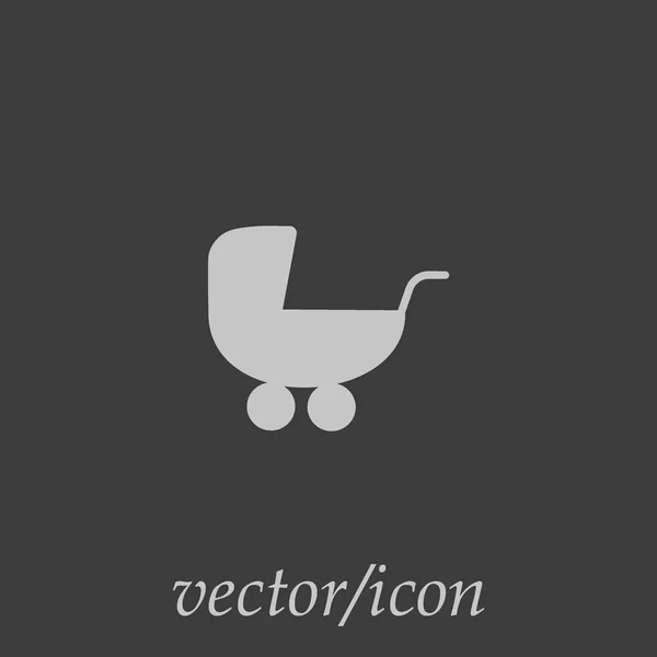 Pram Ícone Estilo Plano Ilustração Vetorial — Vetor de Stock