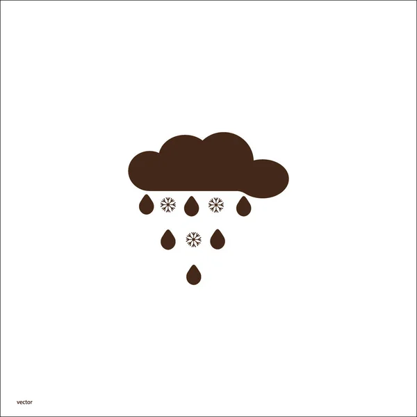 Yağmur Bulutu Düz Simgesi Vektör Illüstrasyon — Stok Vektör