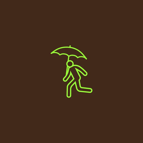 Person Läuft Mit Regenschirm Vektor Illustration — Stockvektor