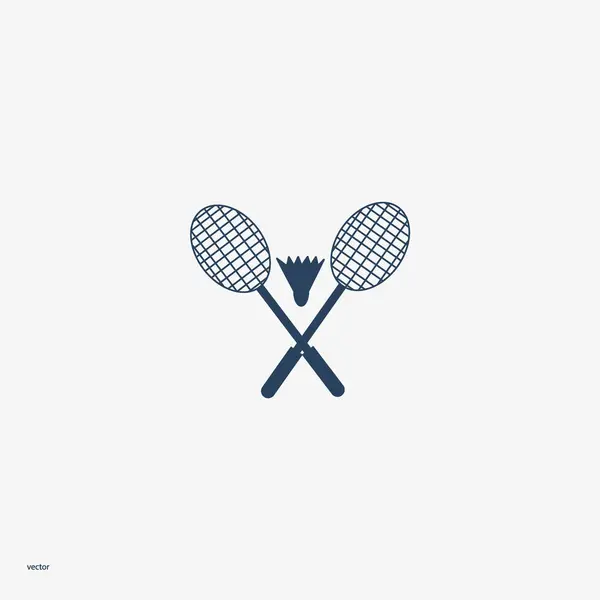 Schläger Und Federball Für Badminton Vektor Illustration — Stockvektor