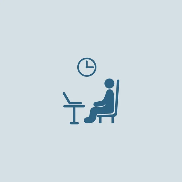 Manlig Avatar Med Laptop Arbetsplatsen Flat Ikonen Vektor Illustration — Stock vektor