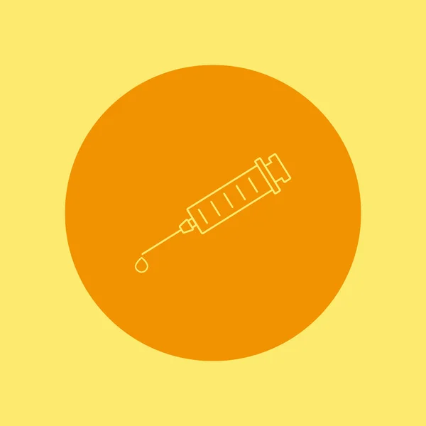 Medizinische Spritze Flaches Symbol Vektor Illustration — Stockvektor