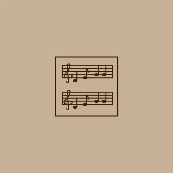 Notes Musique Icône Plate Illustration Vectorielle — Image vectorielle