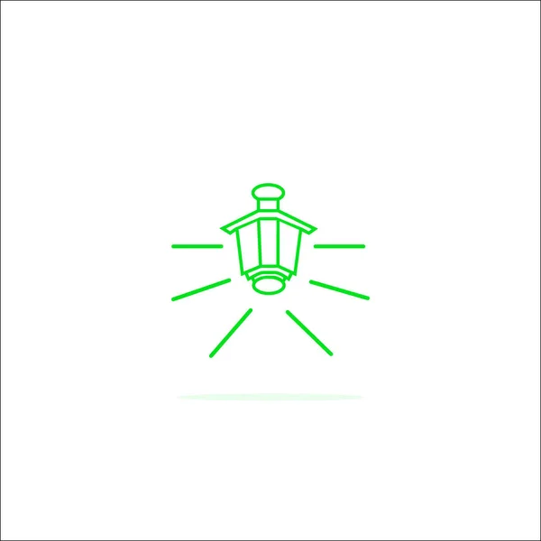 Lanterne Icône Plate Vecteur Illustration — Image vectorielle