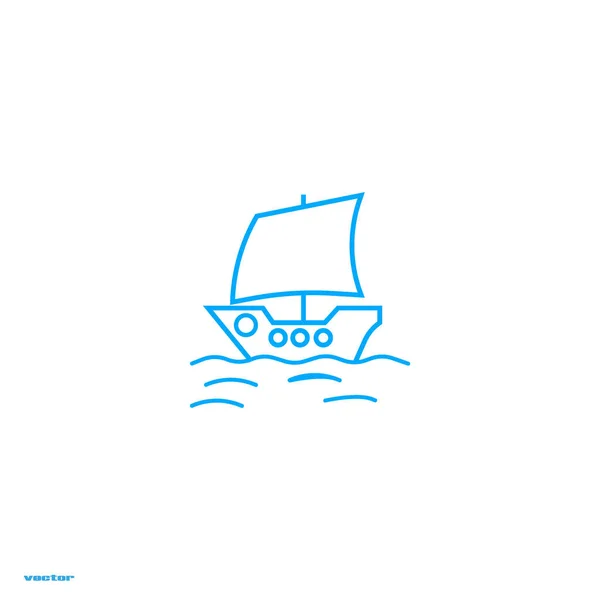 Boat Flat Icon Vector Illustration — Stock Vector