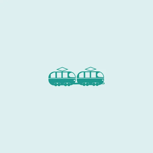 Minimalistische Klassieke Tram Vervoer Vector Pictogram — Stockvector