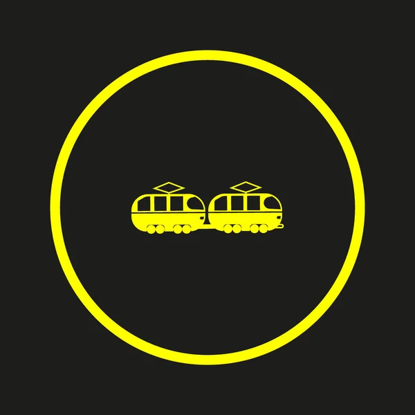 Трамвай Плоский Значок Векторна Ілюстрація — стоковий вектор