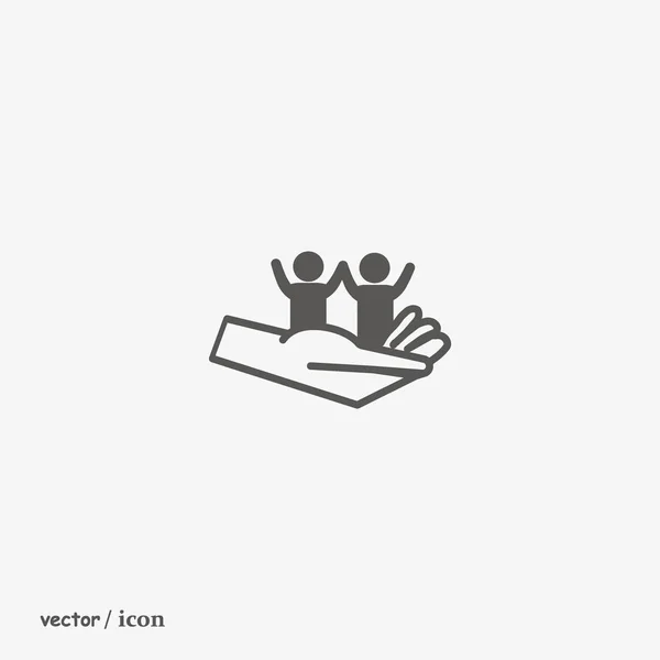 Hand Met Kinderen Moederschap Concept Vector Pictogram — Stockvector