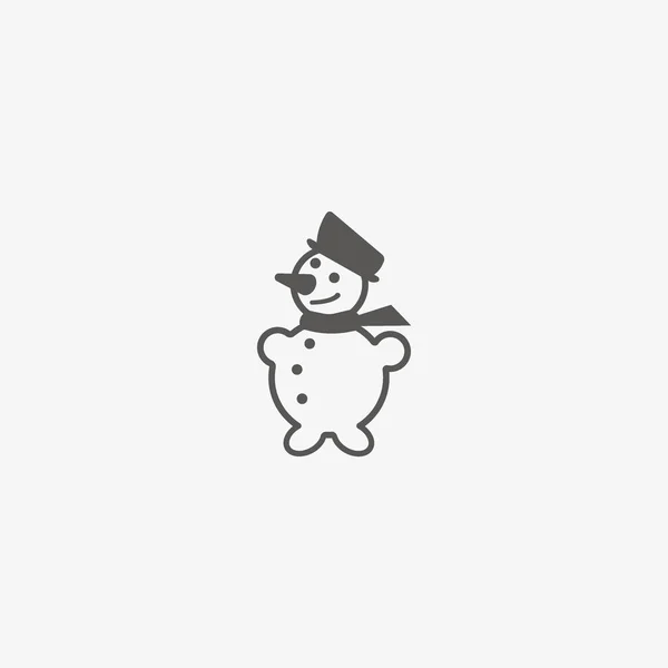 Snowman Web Icon Vector Illustration — Stock Vector