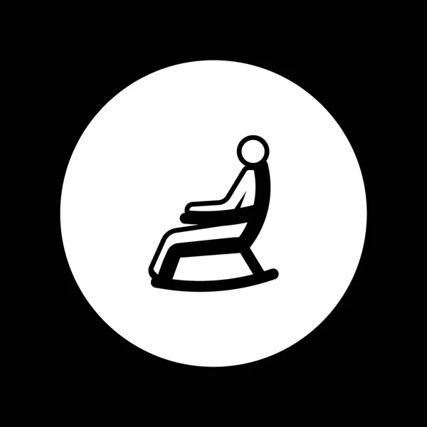 Schaukelstuhl Flaches Symbol Vektor Illustration — Stockvektor