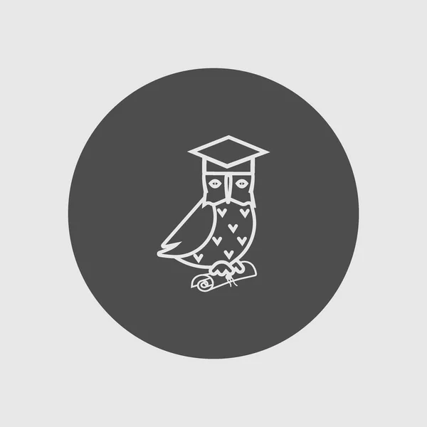 Icona Vettoriale Minimalista Dell Uccello Gufo — Vettoriale Stock