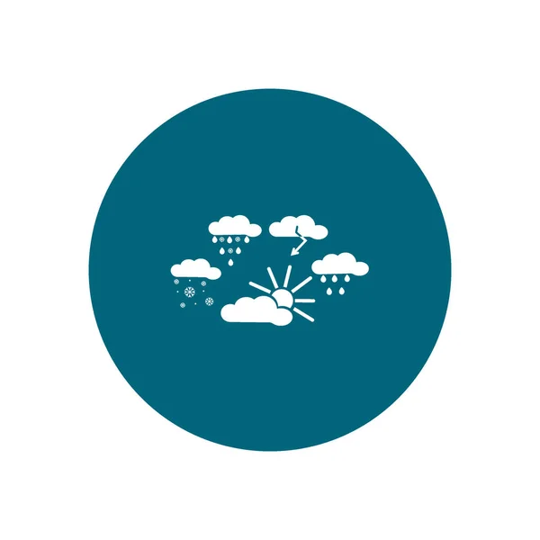 Gruppe Von Wetterwolken Flaches Symbol Vektor Illustration — Stockvektor