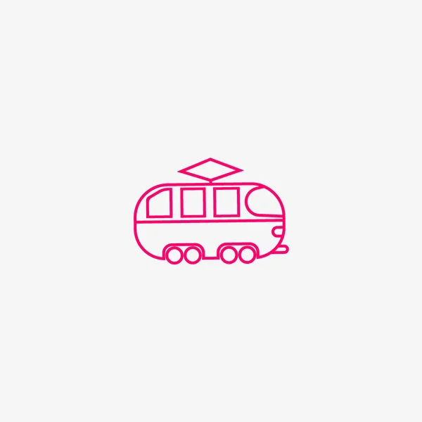 Minimalistische Klassieke Tram Vector Pictogram — Stockvector