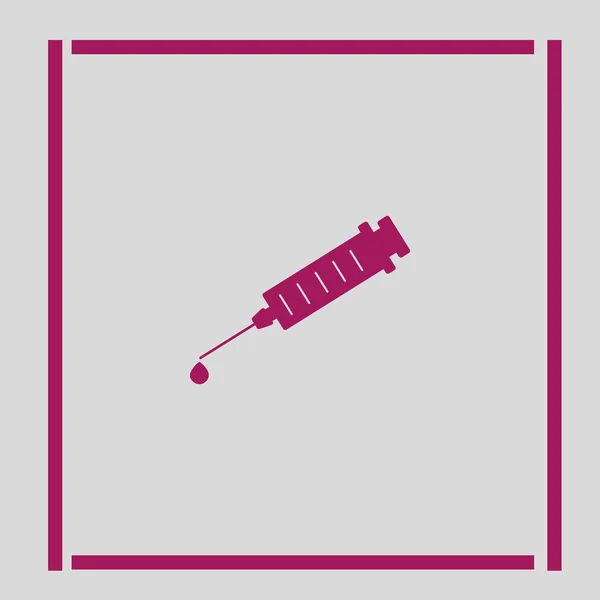 Medical Syringe Flat Icon Vector Illustration — Stock Vector