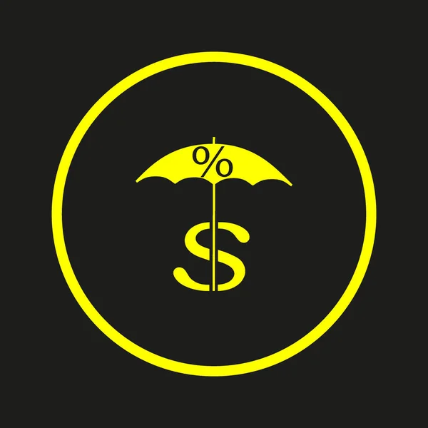 Ομπρέλα Σύμβολο Του Δολαρίου Εικονογράφηση Διάνυσμα — Διανυσματικό Αρχείο