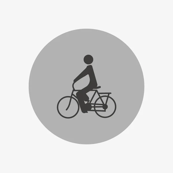 Silueta Masculina Montar Bicicleta Icono Simple — Vector de stock