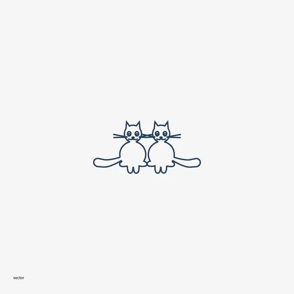 Gatos Icono Plano Ilustración Vectorial — Vector de stock