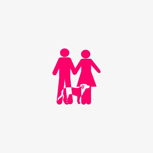 Man Woman Standing Together Vector Icon — Stock Vector