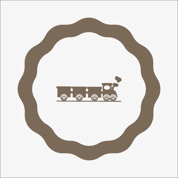 Pictogram Van Locomotief Spoorlijn Rails Trein Vectorillustratie — Stockvector