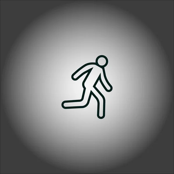 Silhouette Running Man Icône Simple — Image vectorielle