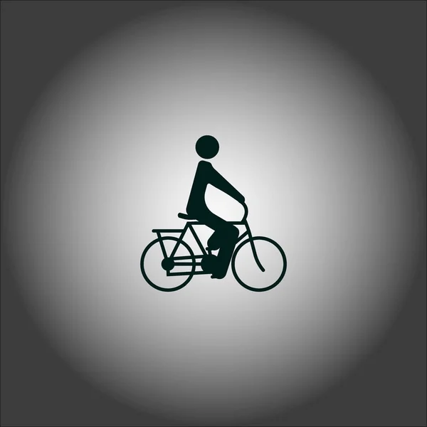 Manliga Siluett Ridning Cykel Enkel Ikon — Stock vektor
