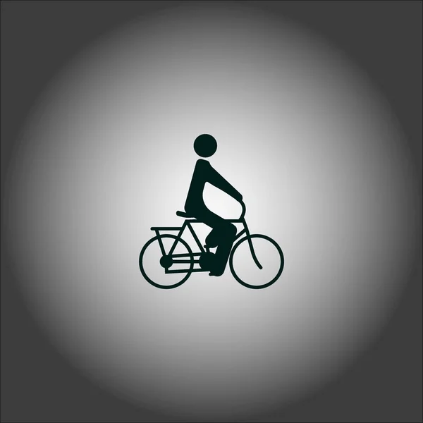 Male Silhouette Riding Bicycle Simple Icon — Stock Vector