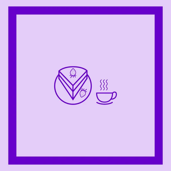Шматочок Торта Чашка Чаю Векторні Ілюстрації — стоковий вектор