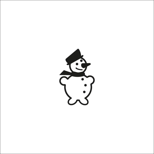 Snowman Web Icon Vector Illustration — Stock Vector