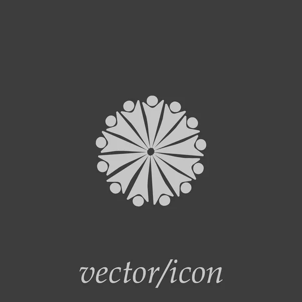 Lidé Kruhová Ikona Vektorové Ilustrace — Stockový vektor