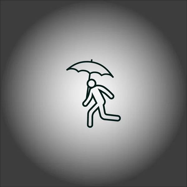 Person Som Kör Med Paraply Vektorillustration — Stock vektor