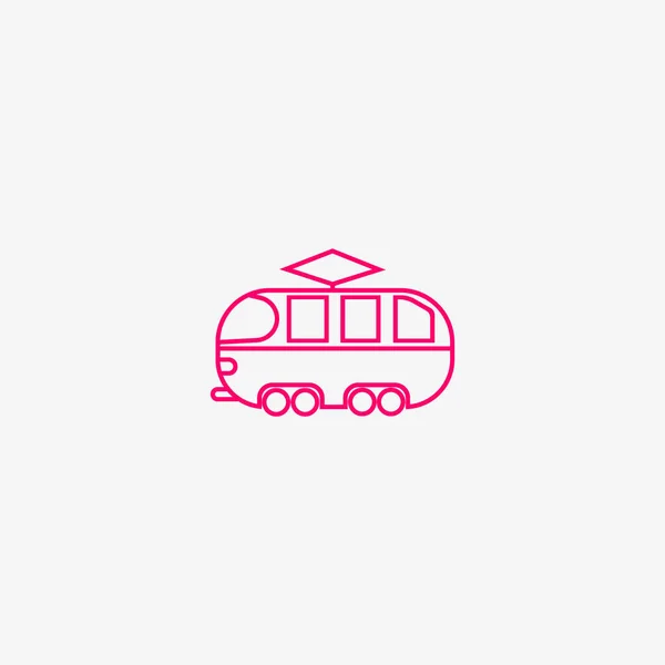 Tram Flat Icon Vector Illustration — Stock Vector