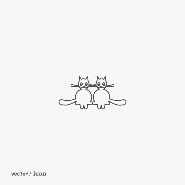 Gatos Icono Plano Ilustración Vectorial — Vector de stock