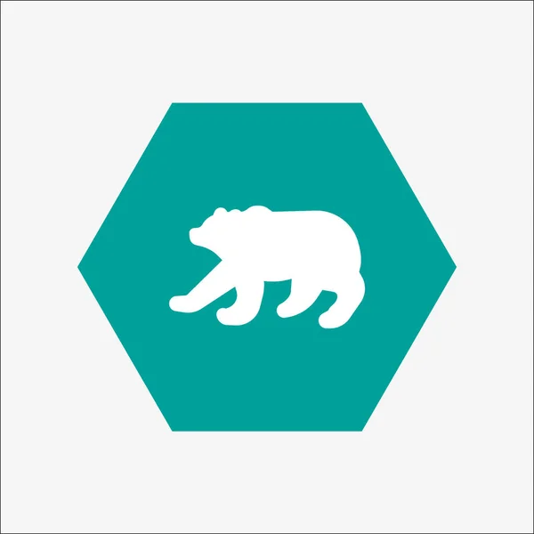 Minimalistic Vector Icon Polar Bear — Stock Vector