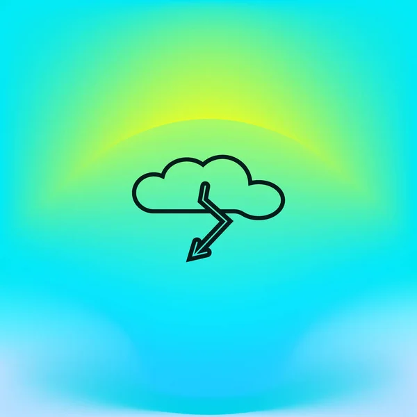 Chmura Płaskich Ikona Błyskawicy Wektor Ilustracja — Wektor stockowy